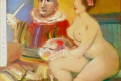 Mentor  Le peintre et le modèle, huile sur toile - Collection privée