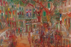Mentor  La_fête_au_Village, huile surtoile - Collection privée